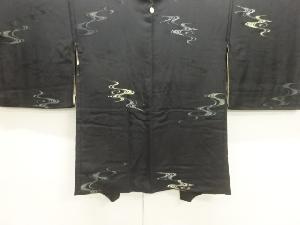 流水模様織り出し一つ紋羽織